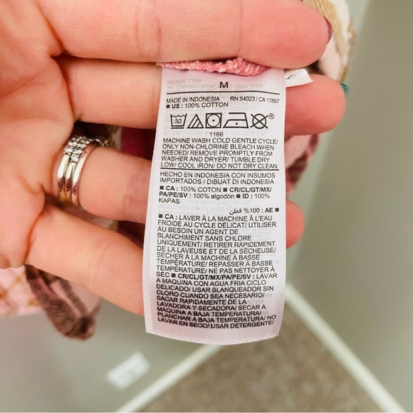 Old Navy The Boyfriend Shirt Pink Sz Medium - Picture 5 of 8